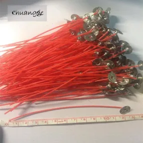 50/100pcs 12cm Lamp Wick Pre Colourful Unique Red Soy Wax Quality Candle Wicks