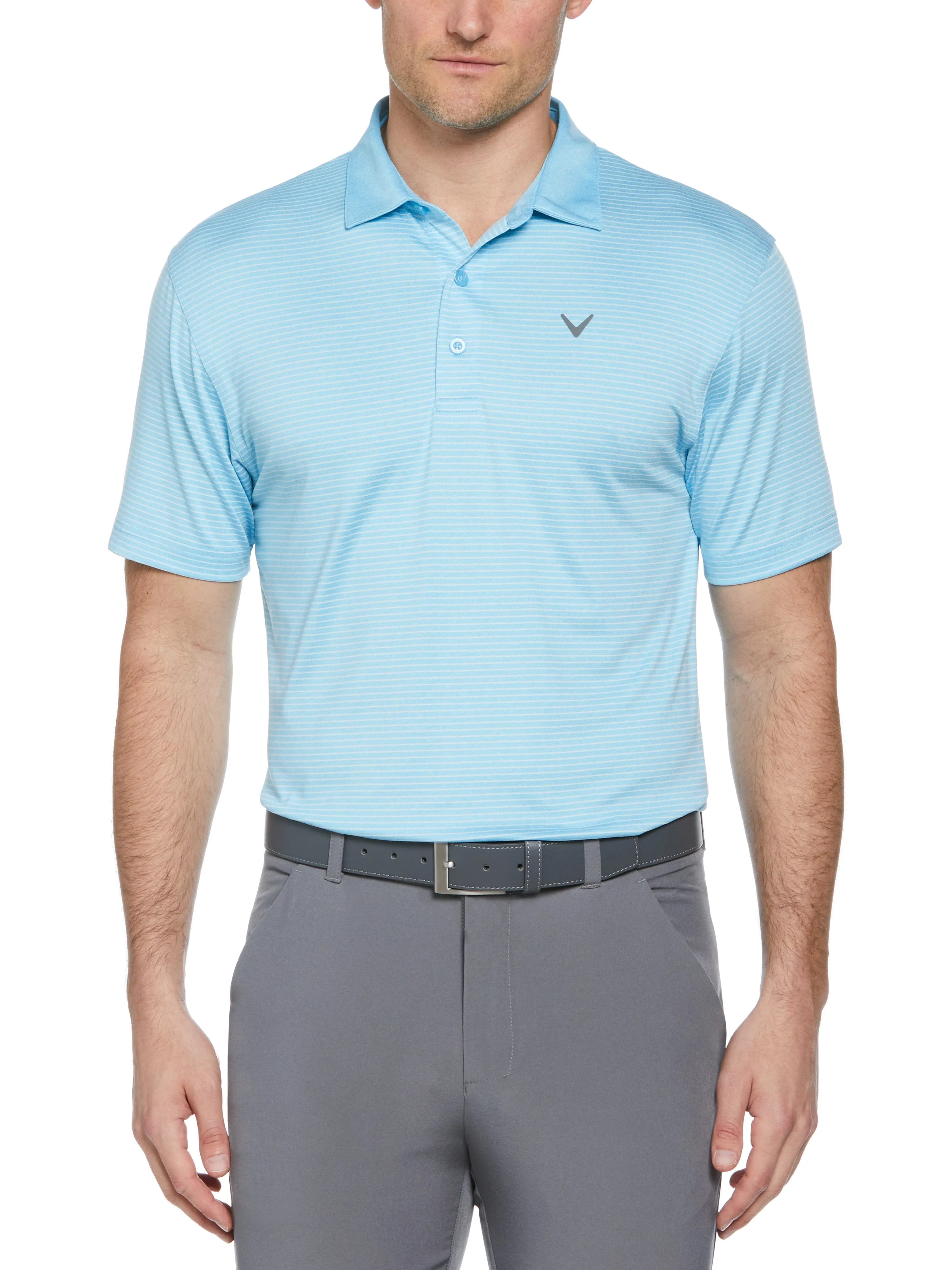 Big & Tall Heather Micro Stripe Golf Polo