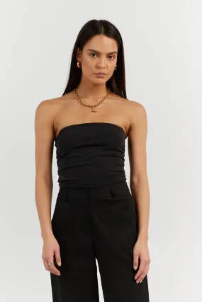 CARRIE BLACK BANDEAU KNIT TOP