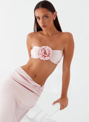 Crescent Light Rose Bandeau Top - Pink