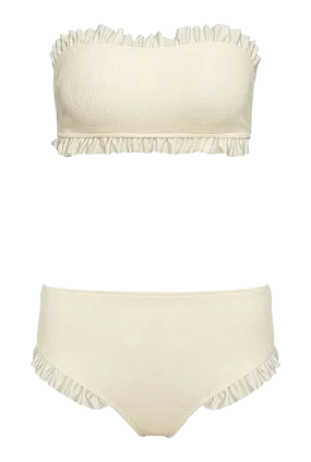 Kylie White Bandeau Scrunch Bikini