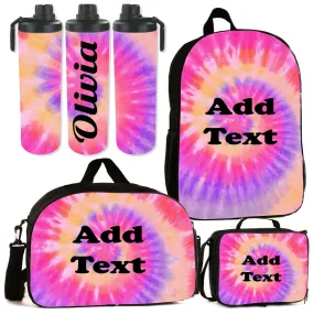 Personalized Tie Dye Backpacks / Lunch Bag / Duffel Bag / Bottle